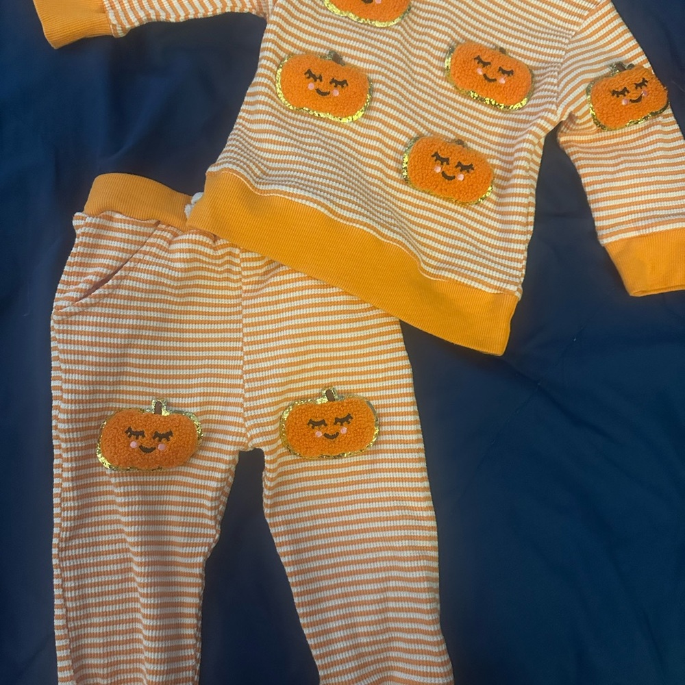 Striped Pumpkin Patch Kids Outfit
